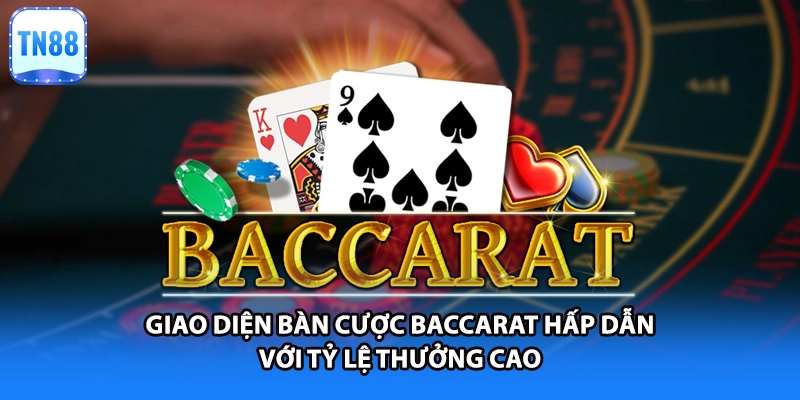 Giao diện bàn cược Baccarat hấp dẫn với tỷ lệ thưởng cao