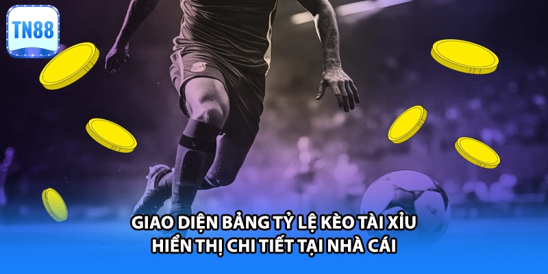 Giao diện bảng tỷ lệ kèo tài xỉu hiển thị chi tiết tại nhà cái