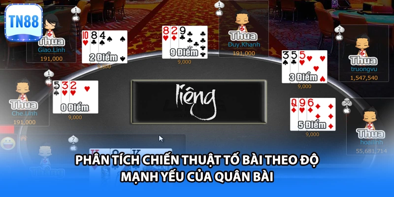 Phân tích chiến thuật tố bài theo độ mạnh yếu của quân bài